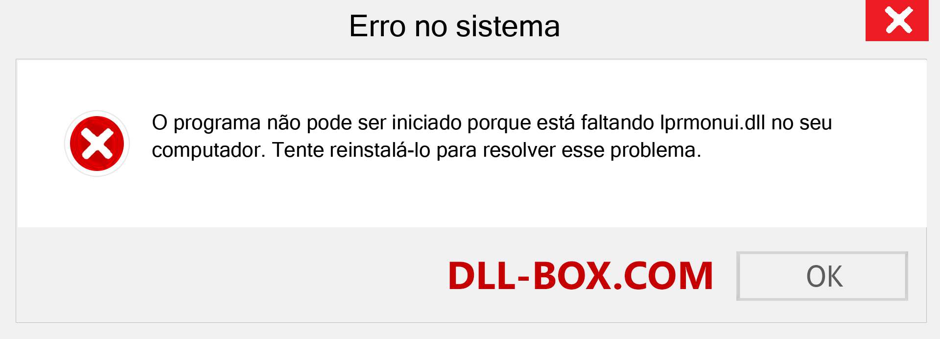 Arquivo lprmonui.dll ausente ?. Download para Windows 7, 8, 10 - Correção de erro ausente lprmonui dll no Windows, fotos, imagens