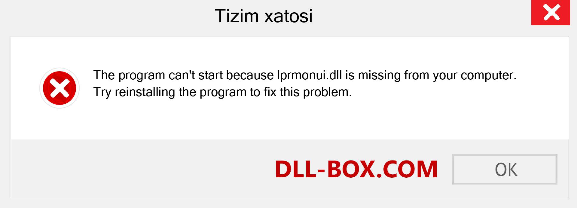 lprmonui.dll fayli yo'qolganmi?. Windows 7, 8, 10 uchun yuklab olish - Windowsda lprmonui dll etishmayotgan xatoni tuzating, rasmlar, rasmlar